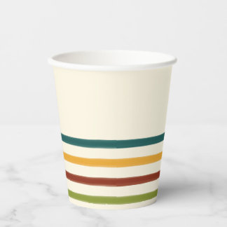 Gobelets En Papier Retro Camp Striped Paper Cups Summer Party