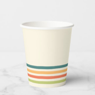Gobelets En Papier Retro Camp Striped Paper Cups Summer Party