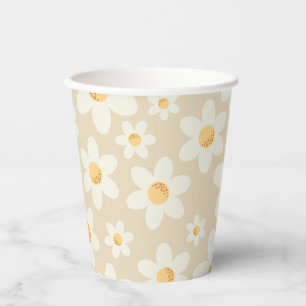 Gobelets En Papier Retro Daisy Super Boho Paper Cup   Parc Floral de 