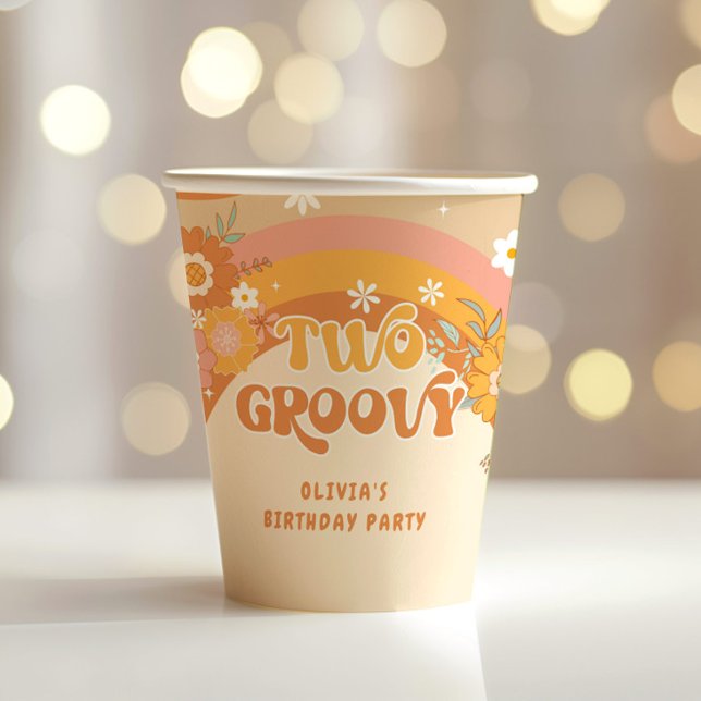 Gobelets En Papier Rétro deux tasses de papier d'anniversaire super (Créateur téléchargé)