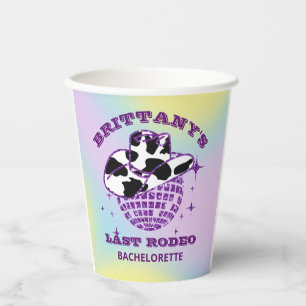 Gobelets En Papier Retro Disco Ball Cowgirl Casquette Bachelorette Pa