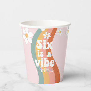 Gobelets En Papier Retro Rainbow Six est un Vibe Daisy 6e anniversair