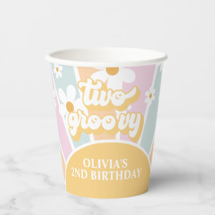 Gobelets En Papier Retro Sunshine Deux Super pastel Daisy Anniversair