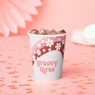 Gobelets En Papier Retro super trois jours 3e anniversaire
