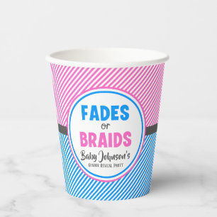 Gobelets En Papier Révélation du genre du bébé - Pailles ou tresses