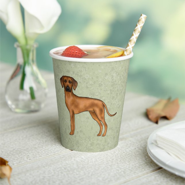 Gobelets En Papier Rhodesian Ridgeback mignon Chien Lion Africain Ver (Insitu)