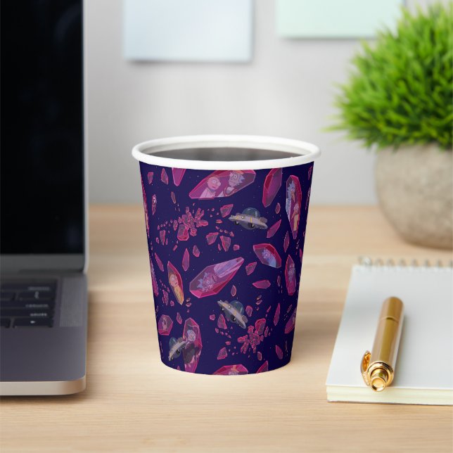 Gobelets En Papier Rick et Morty Motif de temps de cristal (Insitu)