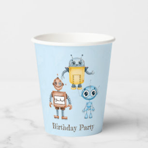 Gobelets En Papier Robots colorés branchés Boy Birthday Party
