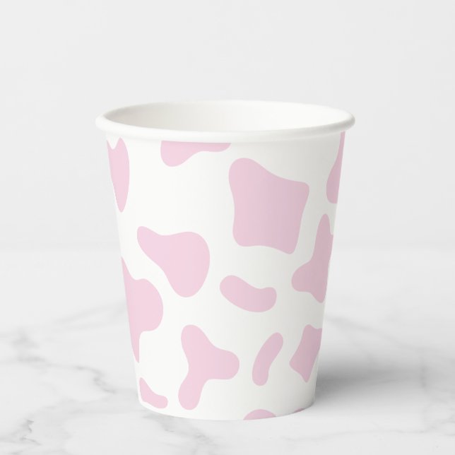 Gobelets En Papier Rodeo Pink Cow Imprimer Occident Anniversaire (Recto)