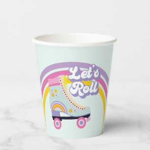 Gobelets En Papier Roller skate Retro Rainbow Anniversaire