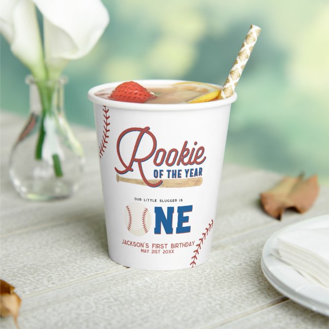 Gobelets En Papier Rookie de l'année Baseball 1er anniversaire fête (Insitu)