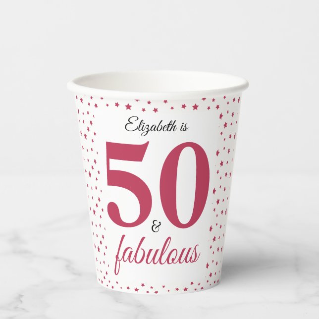 Gobelets En Papier Rose 50 Et Fabuleux (Recto)
