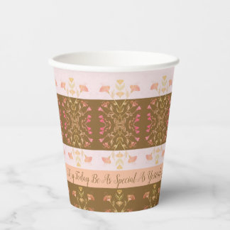 Gobelets En Papier Rose Et Or Peach