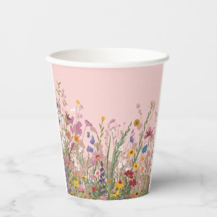 Gobelets En Papier Rose poudré boyfriend & fleurs sauvages 