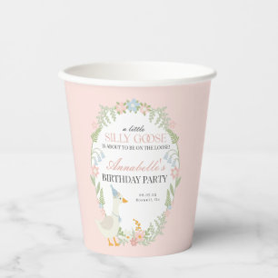 Gobelets En Papier Rose Silly Goose Floral En vichy fête d'anniversai