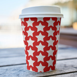 Gobelets En Papier Rouge avec des tasses de papier Motif aux étoiles 