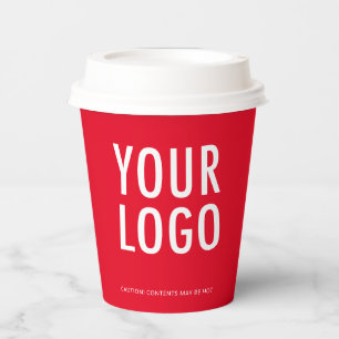 Gobelets en papier rouge pour café avec couvercles