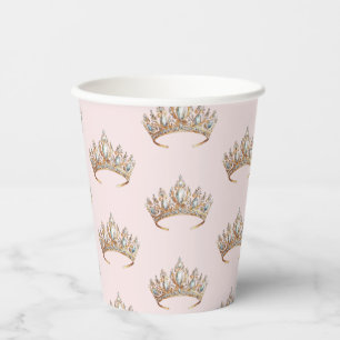 Gobelets En Papier Royal Princess Crown Girl Birthday Party