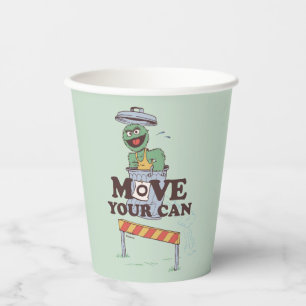 Gobelets En Papier Rue Sésame   Oscar the Grouch Move Your Can