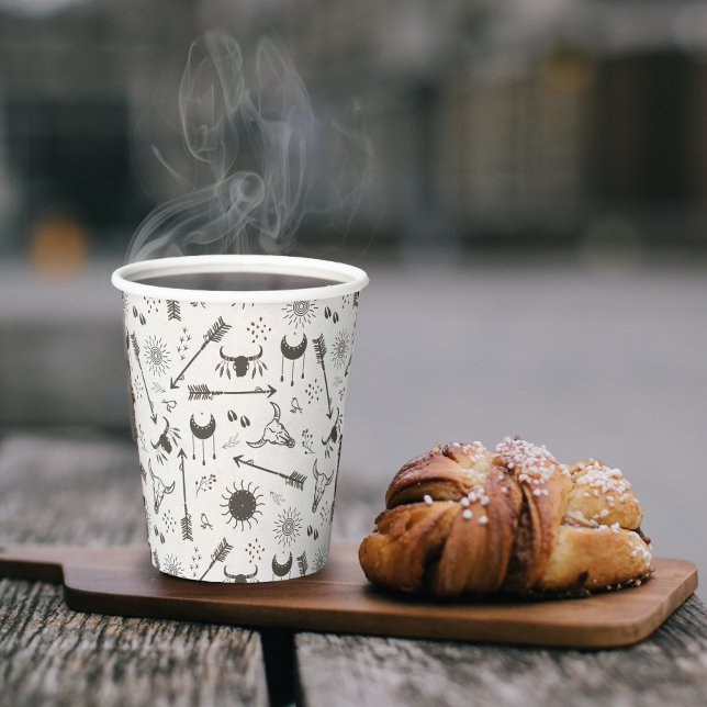 Gobelets En Papier Rustic Boho Motif ID1109 (Créateur téléchargé)