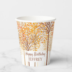 Gobelets En Papier Rustic Fall Trees Terracotta fête d'anniversaire