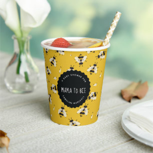 Gobelets En Papier Rustic Mama to Bee Baby shower Paper Cup