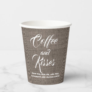 Gobelets En Papier Rustique Shabby Vintage Burlap Mariage ou toute pa