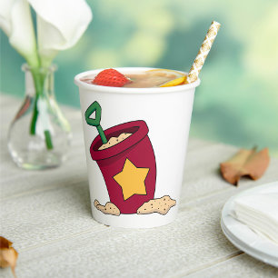 Gobelets En Papier Sable rouge avec étoile et lunette