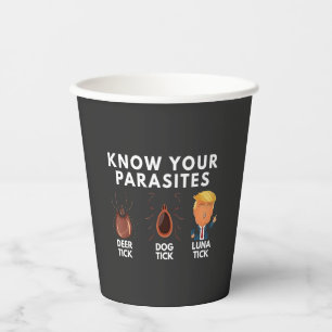 Gobelets En Papier Sachez que vous êtes des parasites Anti-Trump Humo