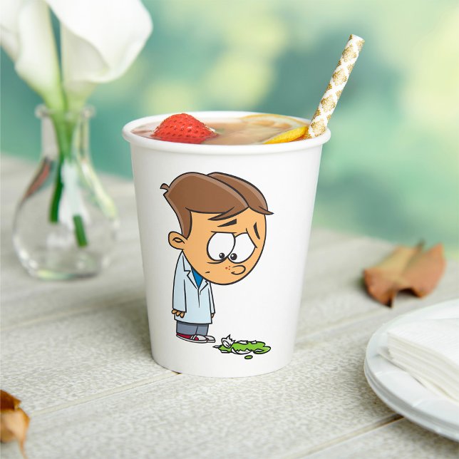 Gobelets En Papier Sad Boy Scientist avec Broken Experiment (Créateur téléchargé)