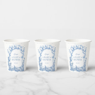 Gobelets En Papier Safari animal Dusty Blue Toile bébé garçon douche 