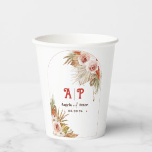 Gobelets En Papier Safari Desert Boho Flowers Faire-part de mariage
