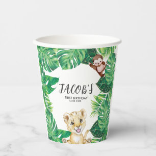 Gobelets En Papier Safari Wild One Animal Jungle Photo 1er anniversai