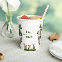 Safari Wild One Birthday Party tasse de papier