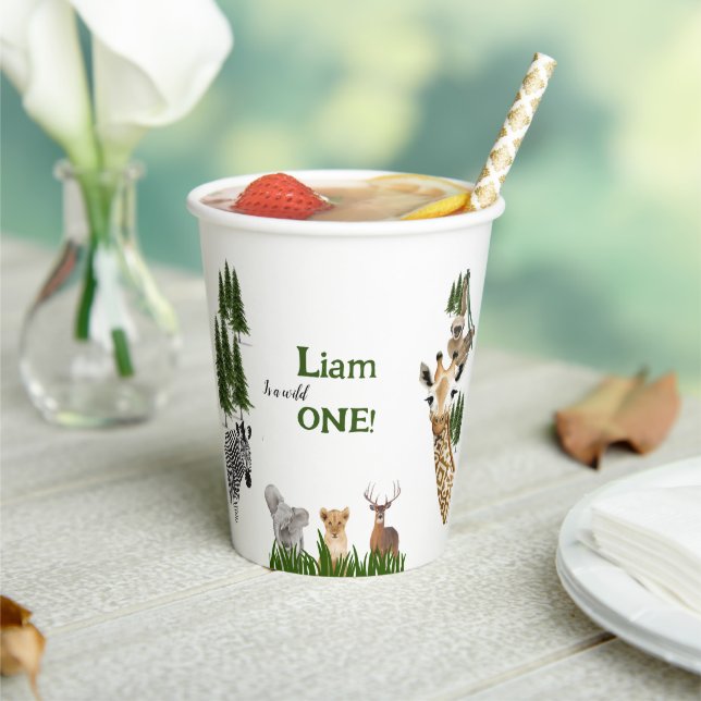 Gobelets En Papier Safari Wild One Birthday Party tasse de papier (Insitu)