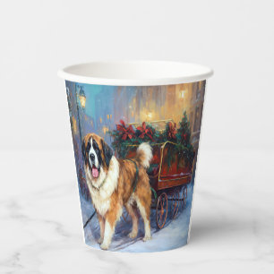 Gobelets En Papier Saint Bernard Christmas Festive