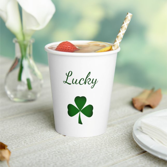 Gobelets En Papier Saint Patrick's Day Lucky Green Shamrocks (Insitu)