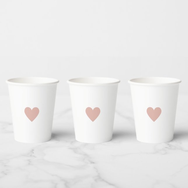 Gobelets En Papier Saint-Valentin Cœur Rose (Multi)