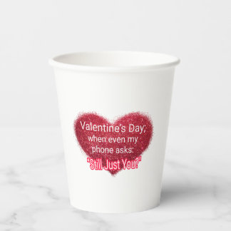 Gobelets En Papier Saint-Valentin simple texte sarcastique sur cœur