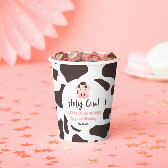 Gobelets En Papier Sainte vache, je tourne un ! 1ère fête d'anniversa (Insitu)