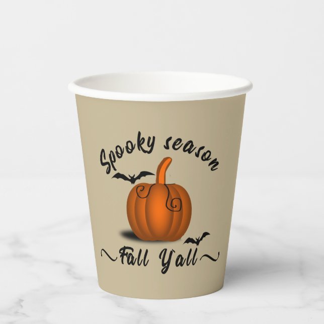 Gobelets En Papier saison éffrayante automne yall (Recto)