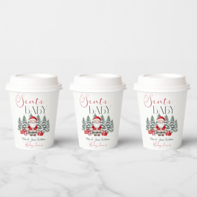 Gobelets En Papier Santa Baby Christmas Baby Shower Welcome  (Multi)