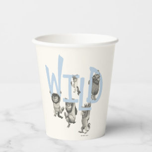 Gobelets En Papier SAUVAGE   Wild Things et Max - Bleu