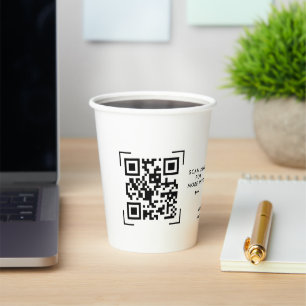 Gobelets En Papier Scan Code QR Logo Professionnel d'Entreprise