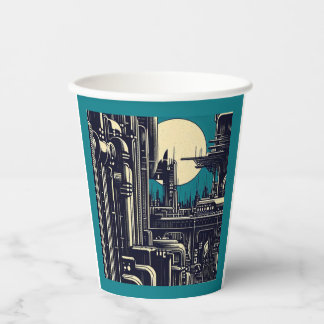 Gobelets En Papier Sciage urbain futuriste SF 2