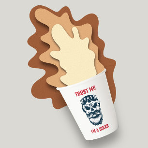 Gobelets En Papier Scull de barbe   Motorcycle   Faites-moi confiance