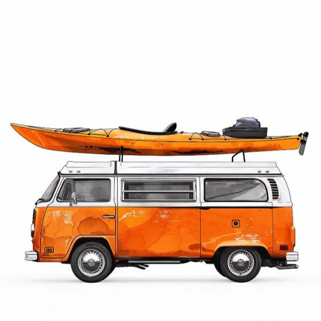 Gobelets En Papier Sea Kayak sur Orange Van (Créateur téléchargé)