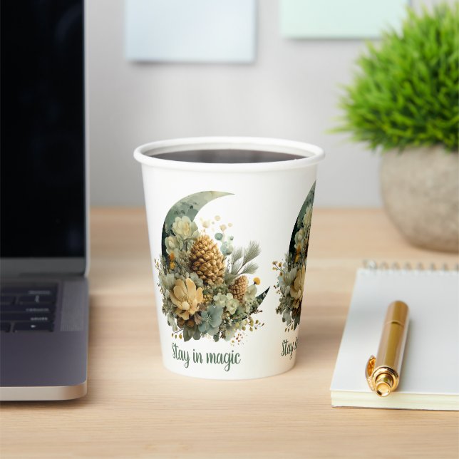 Gobelets En Papier Séjournez dans le design magique de la lune d'hive (Insitu)