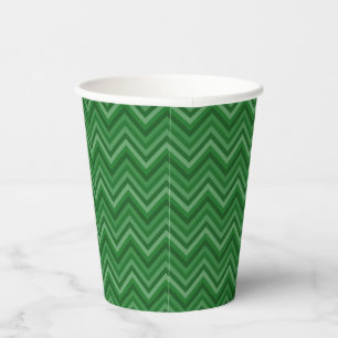 Gobelets En Papier Sept nuances de Zig Zag vert