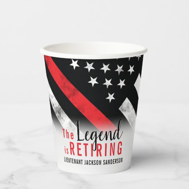 Gobelets En Papier Service des incendies de la Partie de retraite des (Recto)